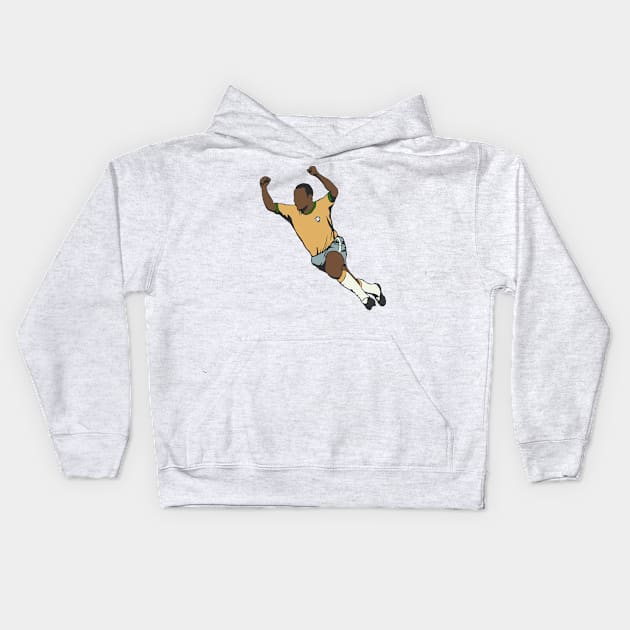 The legend of soccer is Pele Kids Hoodie by LeonArt-D